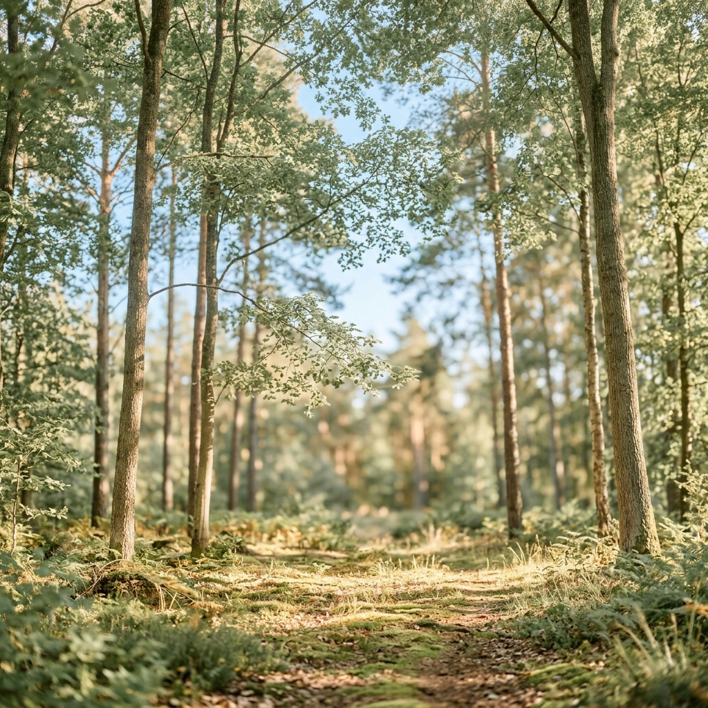 Sun-drenched forest clearing — The Somatic Sanctuary